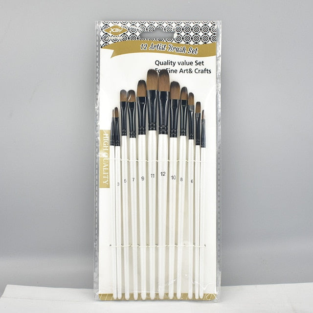 12 Pcs Artist Paint brush Set